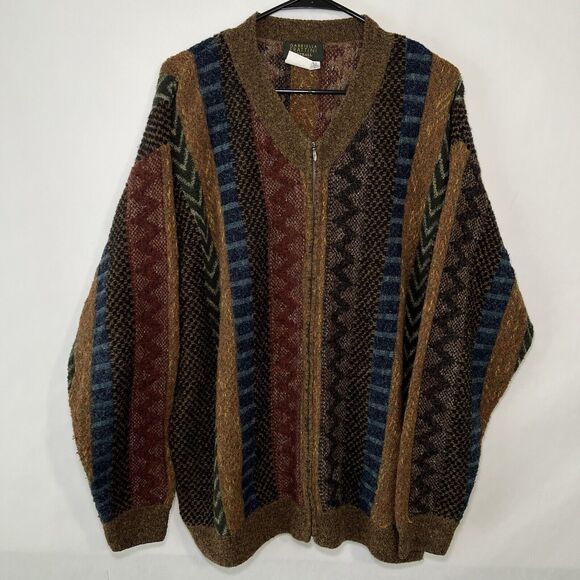Gabriella Frattini Setball Full Zip Wool Blend Sweater Mens Size 52 Large Italy - Picture 1 of 9